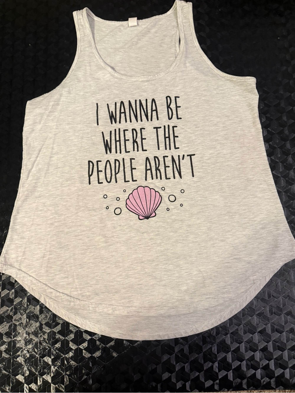 Women's Light Gray Graphic Tank Top - “I Wanna Be Where The People Aren't” - 1X